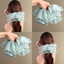 夏款清新碎花多层大肠发圈超大号高级感优雅气质丸子头扎发发绳女