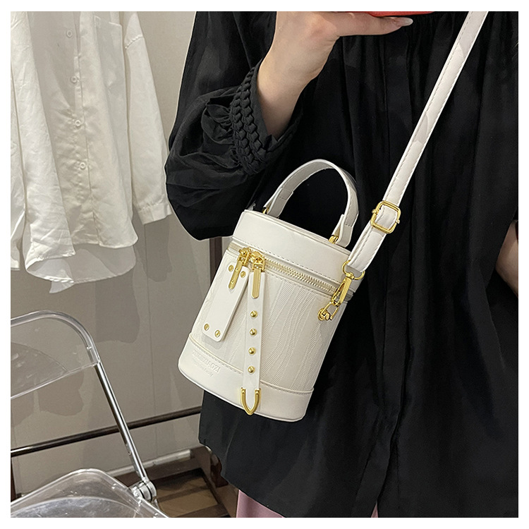 Piccola borsa a secchiello cilindrica di alta qualità per le donne, estate 2024, alla moda e versatile_voghion.com