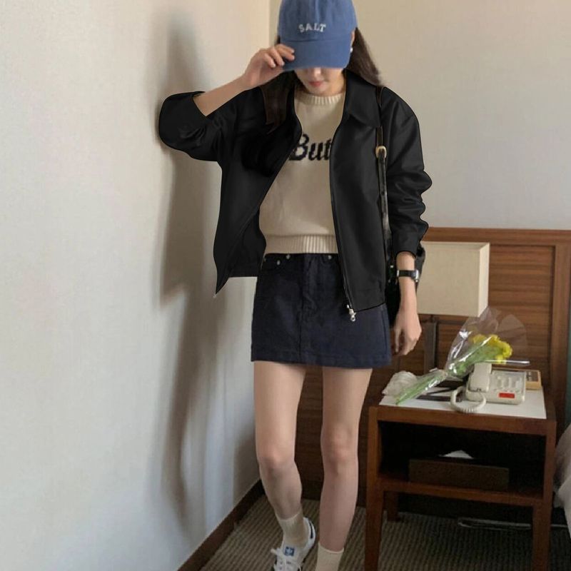 2025春秋短款夹克外套女爆款新款韩版时尚休闲小个子翻领棒球工装|undefined