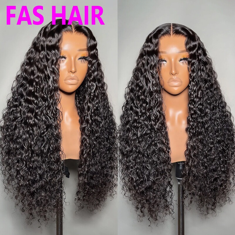 Real Human Hair Water Wave Human Hair Cross-Border Wig Lace Closure Frontal Wig