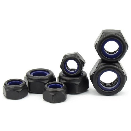 Black 304 stainless steel nylon lock nut M2-M36 lock nut self-locking nut DIN985