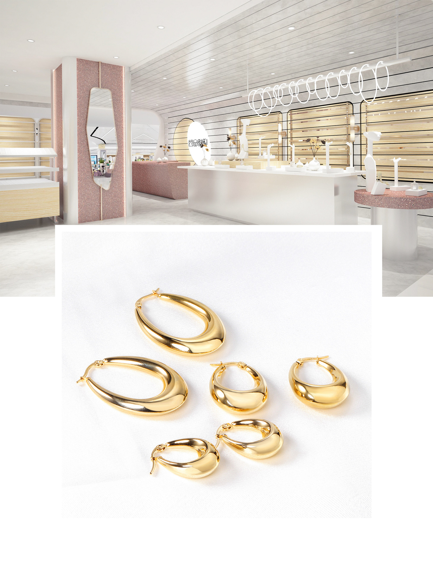 18g Weight Earrings Classification 1 Pair Quantity 1 Pair Simple Style Classic Style Geometric Plating Stainless Steel Earrings
