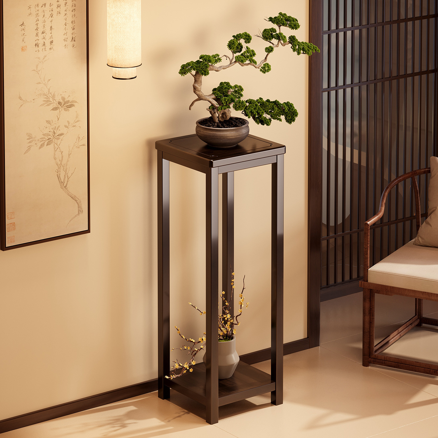 Nuevo soporte para flores de estilo chino, adorno decorativo para sala de estar interior, soporte para flores para balcón, estante de varias capas para macetas de suculentas.