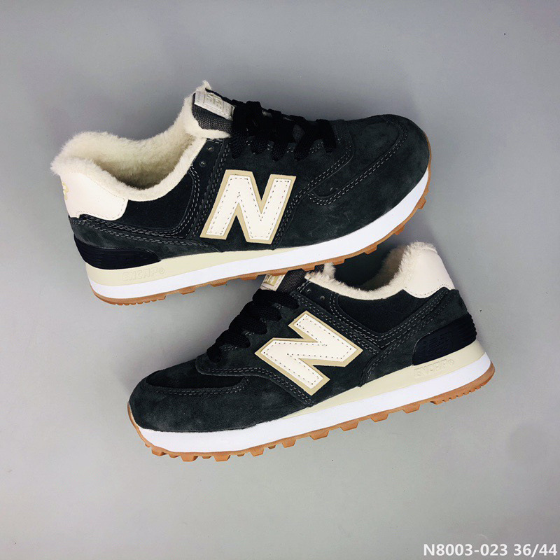 Zapatos Pitian al por mayor caliente NB574 otoño y invierno cerdo con capa de cabeza de lana más zapatos de correr casuales para hombres y mujeres