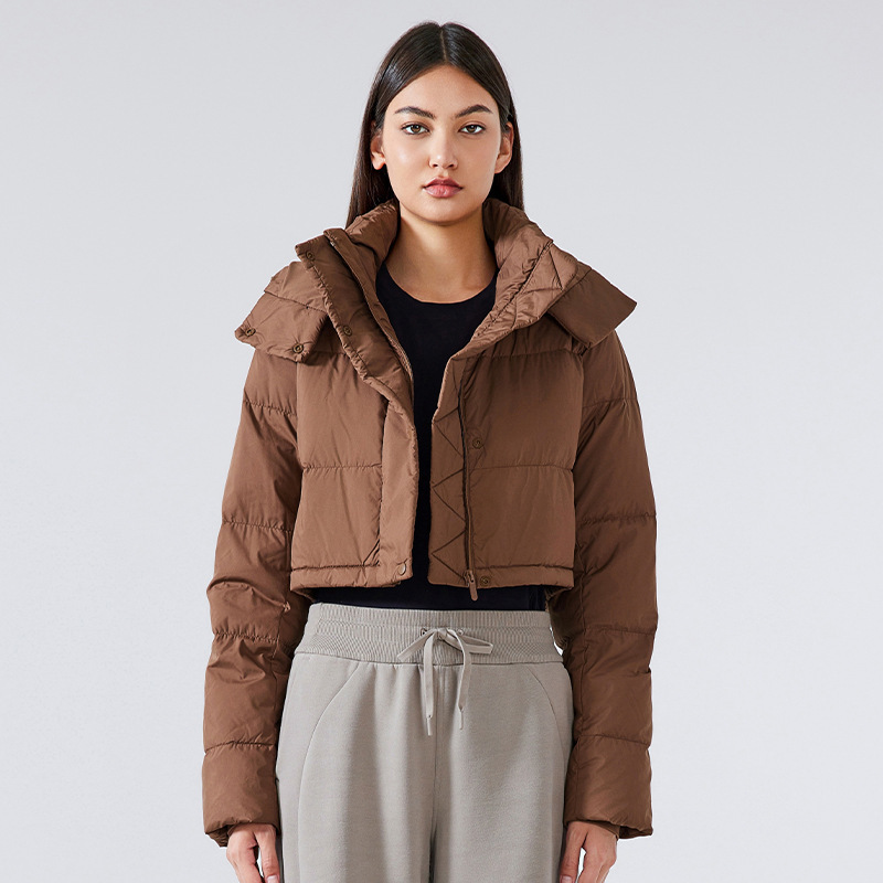 Damas de invierno pan corto chaqueta de plumón desmontable chaqueta con capuz pequeña chaqueta caliente ligera a prueba de viento