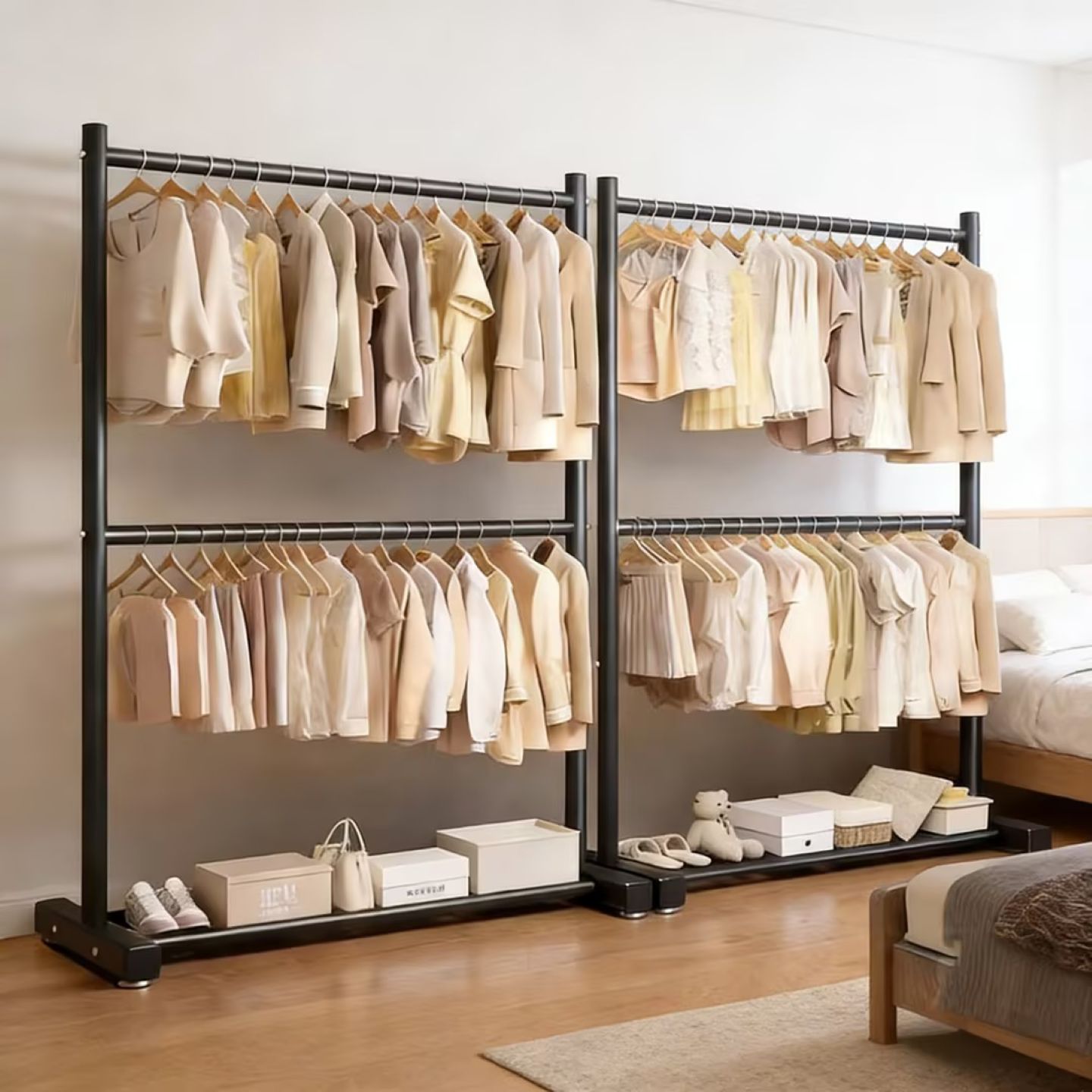 Double-layer drying rack for home use