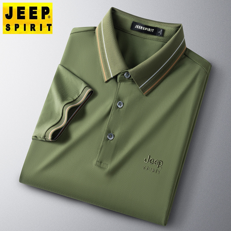 Verano hombre camiseta de manga corta polo camiseta de negocios suelta blusa casual bordada de color sólido versátil coreano 2087