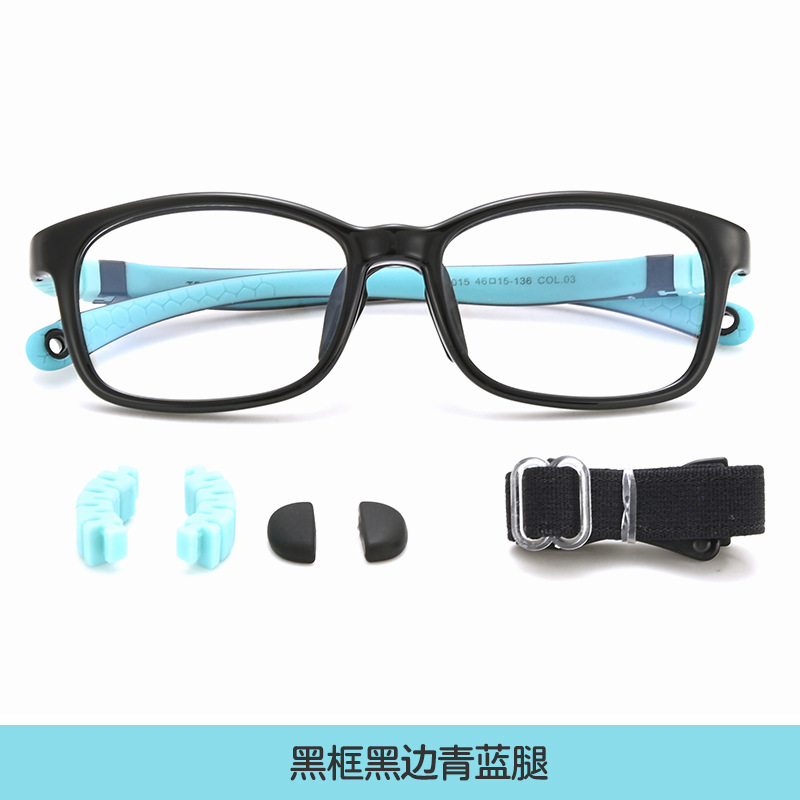 Marco de gafas de miopía infantil siete colores luz opcional tr90 Marco de gafas para niños ligero flexible Marco de gafas para niños