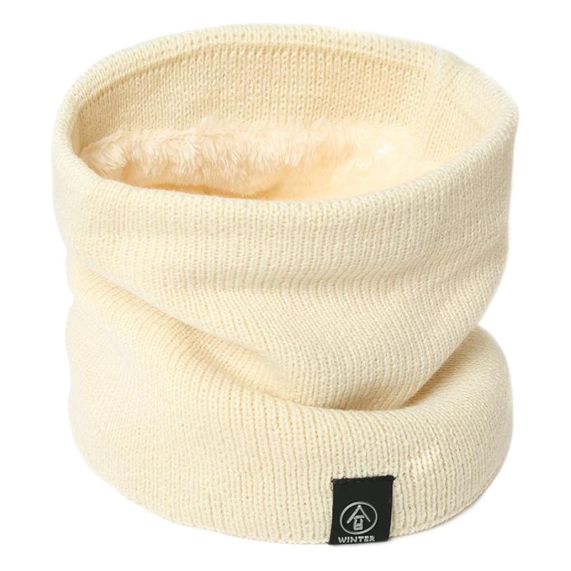Autumn and Winter Pullover Knitted Scarf for Men and Women Warm Cold-proof Wool Scarf Wind-proof Fleece-lined Thickened Cervical Neck Cover