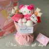 Advanced version-kt cat bouquet+gift bag+greeting card
