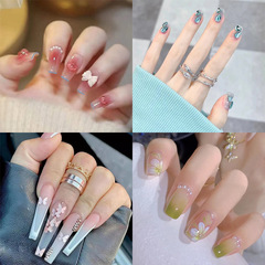 Wearable nail art new design false nail finished blush ice transparent girl pure desire internet celebrity nail sticker