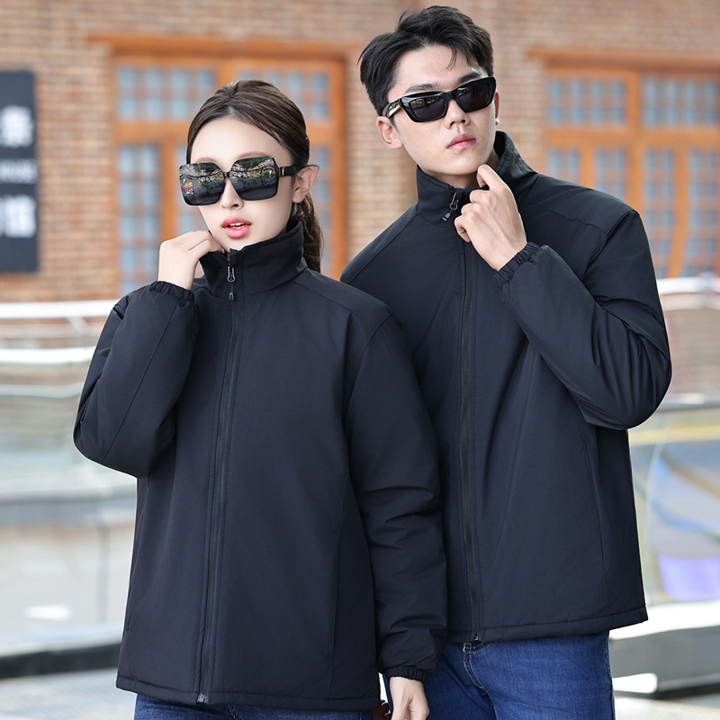 Factory Workshop Autumn and Winter Workwear Uniforms Work Clothes Labor Protection Clothing Jackets with Logo Printing Winter Fleece-Lined