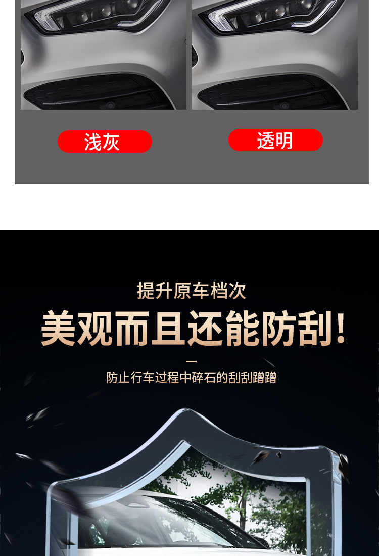 Tpu Car Headlight Film Light-Controlled Color-Changing Self-Healing Car Light Anti-Scratch Protective Film Blackened Taillight Film 1.5 Wide