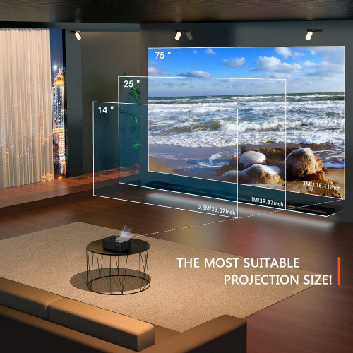 New Small Home Projector AMZ Factory YT100 with Wireless Connection to Phone Portable Mini 60