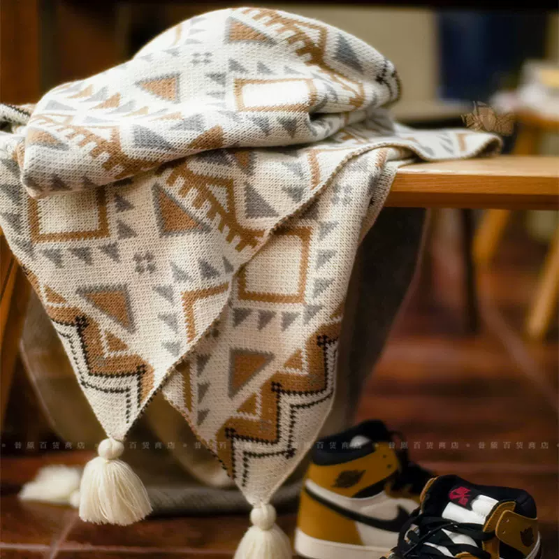 纳瓦霍日光软糯针织波西米亚空调毯 午睡毯 沙发盖毯毛毯婴儿毯子