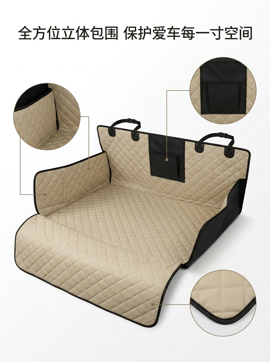 Car pet mat made of Oxford fabric, waterproof, dirt-resistant, non-slip, anti-stain, portable and easy to store, universal trunk mat for various car models