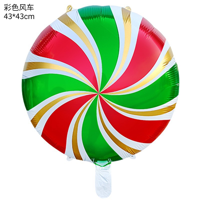 18 pulgadas dulces molino de viento globo de película de aluminio fiestas de cumpleaños de niños molino de viento diseño de globo al por mayor