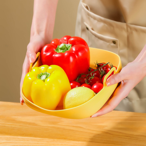 Silicone Bowl for Air Fryer, Oven, and Baking - Dual-Handle, High-Temperature Resistant, Household Baking Tray, Round Fruit Salad Bowl