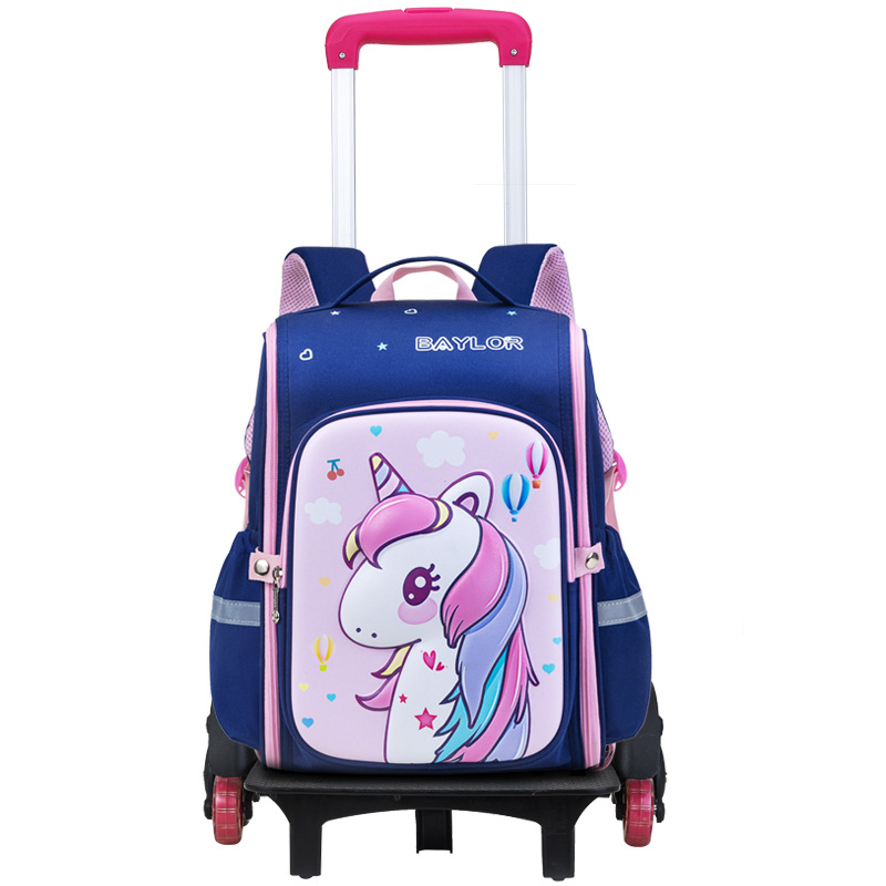 Nuevo dibujo animado 3D tirón bolsas escolares para estudiantes de primaria 1 - 2 - 5 grados desmontables mochila de gran capacidad para niños