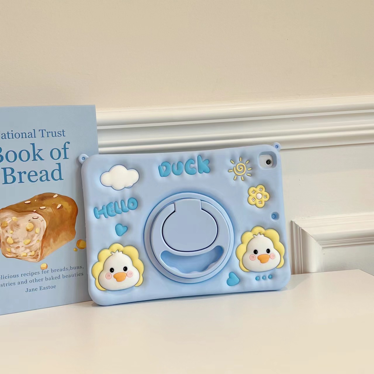 Little Cute Duck Apple iPad 10.2 Anti-Fall Case 10.9 Silicone Mini 6 Tablet Rotating Protective Cover Foldable Cute