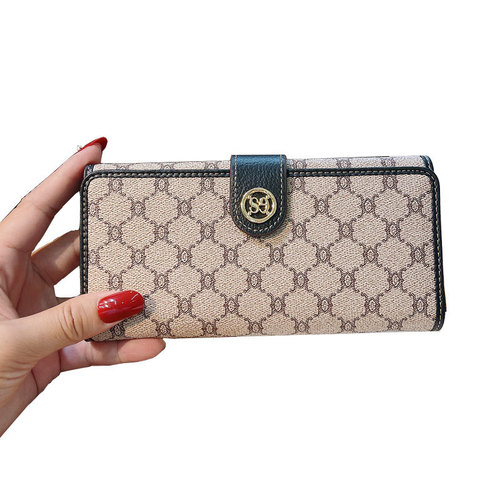 2024 New Long Wallet Women's Mobile Phone Small Wallet All-in-One Bag Multiple Card Slots Large Capacity Wallet Genuine Leather Wallet