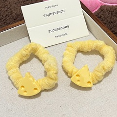 Nurse Huhu Cheese Cheese Plush Hair Band Sweet and Cute Girl Heart Small Intestine Circle Hair Tie Cream Head Accessory for Girls