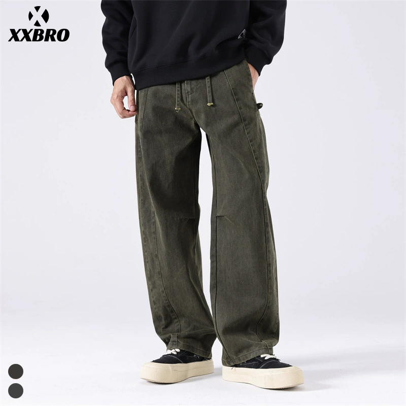 Xxbro мужская одежда # осень-зима новый тренд тяжелые лесозаготовительные брюки высокие уличные брюки ручной работы для мужчин повседневные прямые уличные брюки