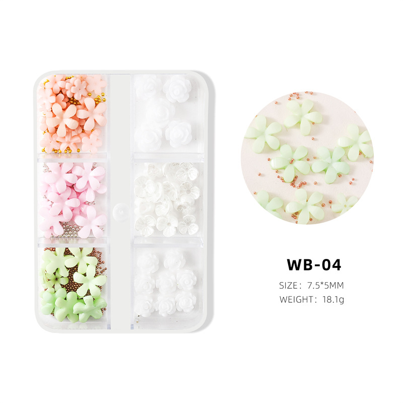 3D tridimensional Camelia resina de cinco pétalos Flor de uñas de joyería Nuevo estilo japonés manicura mixta de cinco pétalos flor de la joyería