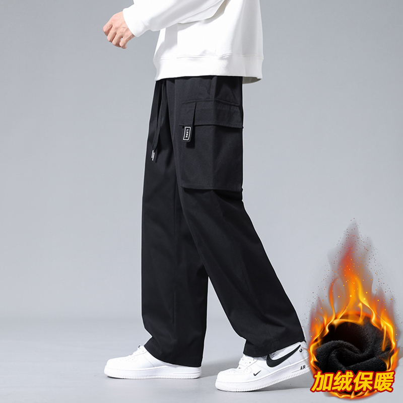 直筒工装裤男生裤子春季秋季薄款青少年宽松运动阔腿冲锋休闲长裤|undefined