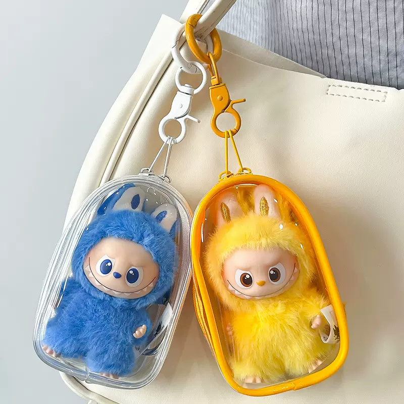 泡泡玛特搪胶防尘收纳labubu4.0心底密码娃包遛娃包拉布布保护套