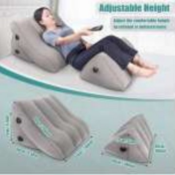 Travel inflatable lumbar pillow, portable lumbar back cushion for airplane, train, car, office, and travel leg pillow supplies