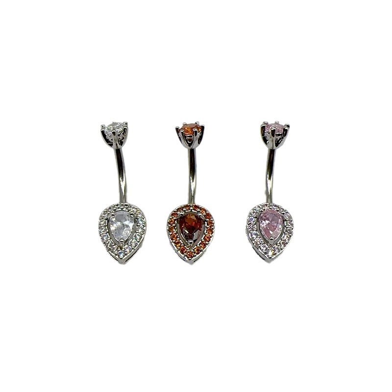 Bauchpiercing Wassertropfen Aus Titanstahl Mit Zirkonia_voghion.com
