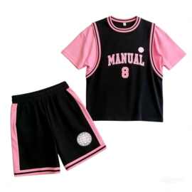 女童夏装套装2026新款夏季运动服短裤两件套宽松透气篮球衣儿童装