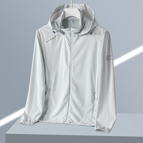 Summer lightweight men's fishing sun shirt, dad's summer cool ice silk sun protection outerwear for middle-aged men.
