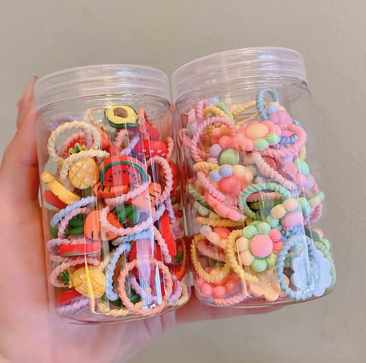 Canned 20-Pack Kidsren's Rubber Band Baby Headband Thumb Ring Girls Jewelry Hair Ring Hair Rope Cartoon Hair Accessories Wholesale