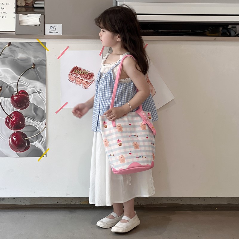 Mochila de hombro para niños y niñas de gran capacidad, nueva bolsa de impresión de aire extranjero para niños