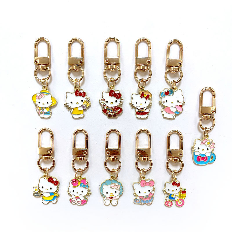 Kt Cat Cartoon Anime Kitty Doll Hello Kitty Keychain Pendant for Girls' Backpacks, Pencil Cases, and Zipper Decorations