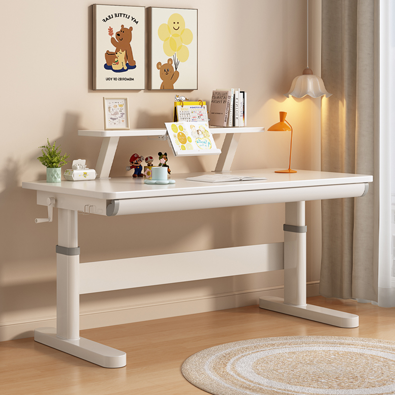 Children's Study Desk, Primary School Student Home Desk, Writing Desk, 5 New Adjustable Table and Chair Set, Solid Wood Table