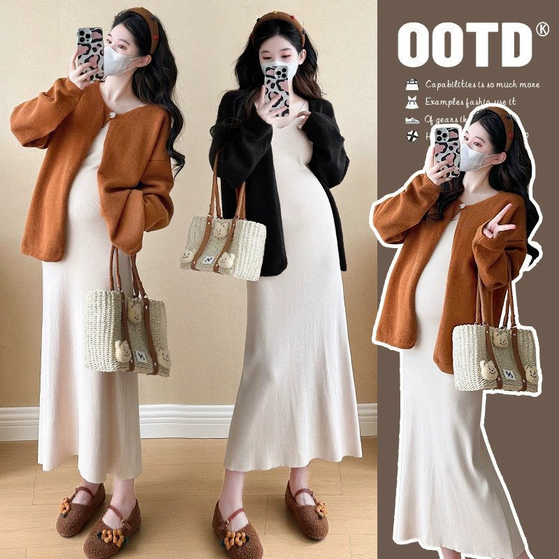 Подавая спот 2024 осенняя утолщеная куртка трикотажная подтяжка платье набор