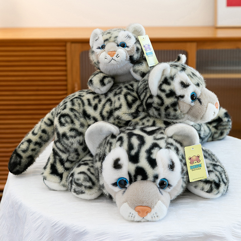 Doll Tribe Snow Leopard Stuffed Toy Simulation Animal Doll Cute Snow Elf Leopard Doll Pillow