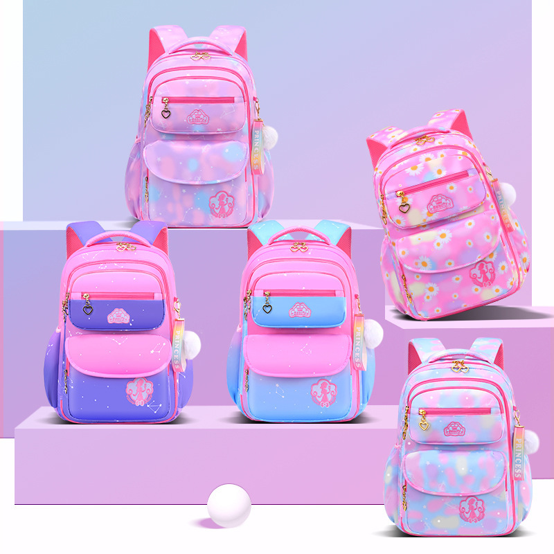 Internet Celebrity Refrigerator Door Opening School Bag Primary School Students Gradient Children Wholesale Girls Ultra-Light Large Capacity Burden-Reducing Backpack