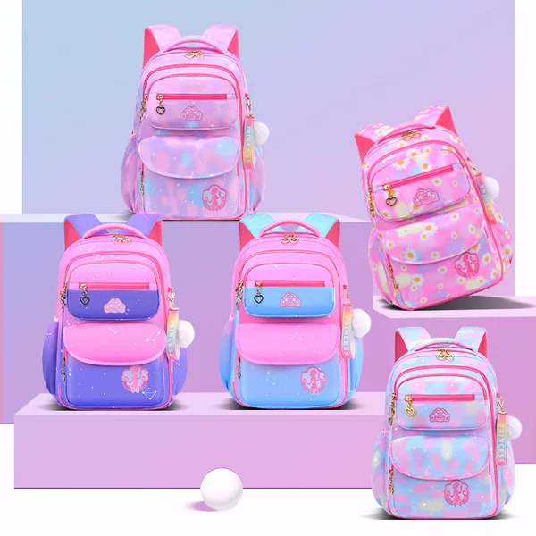 Internet Celebrity Refrigerator Door Opening School Bag Primary School Students Gradient Children Wholesale Girls Ultra-Light Large Capacity Burden-Reducing Backpack