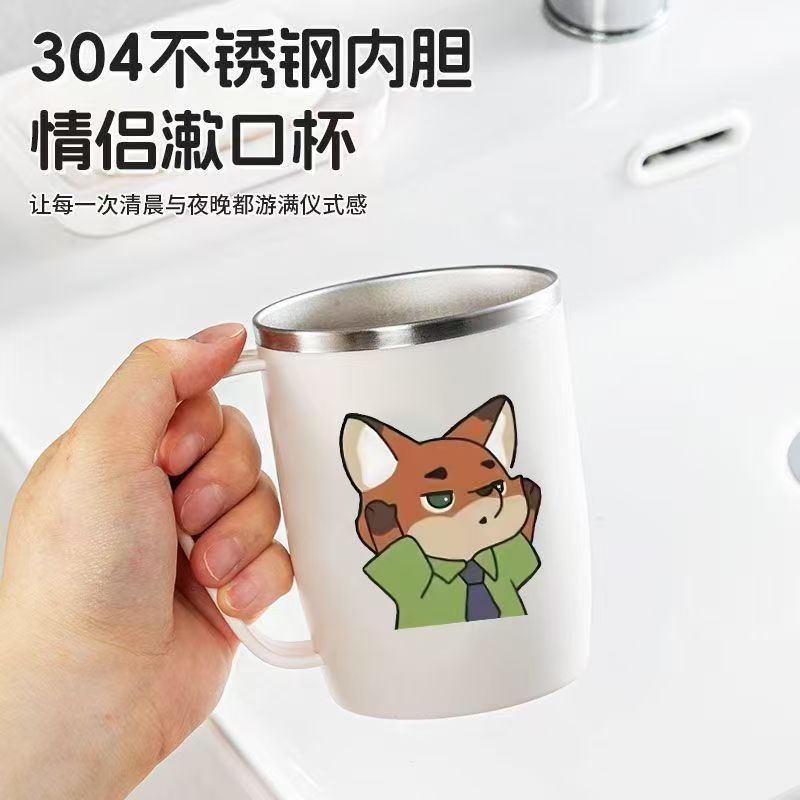 Taza de acero inoxidable de alto valor facial pareja cepillo de dientes taza sensación de cepillo de dientes simple para niños taza de lavabo de dientes