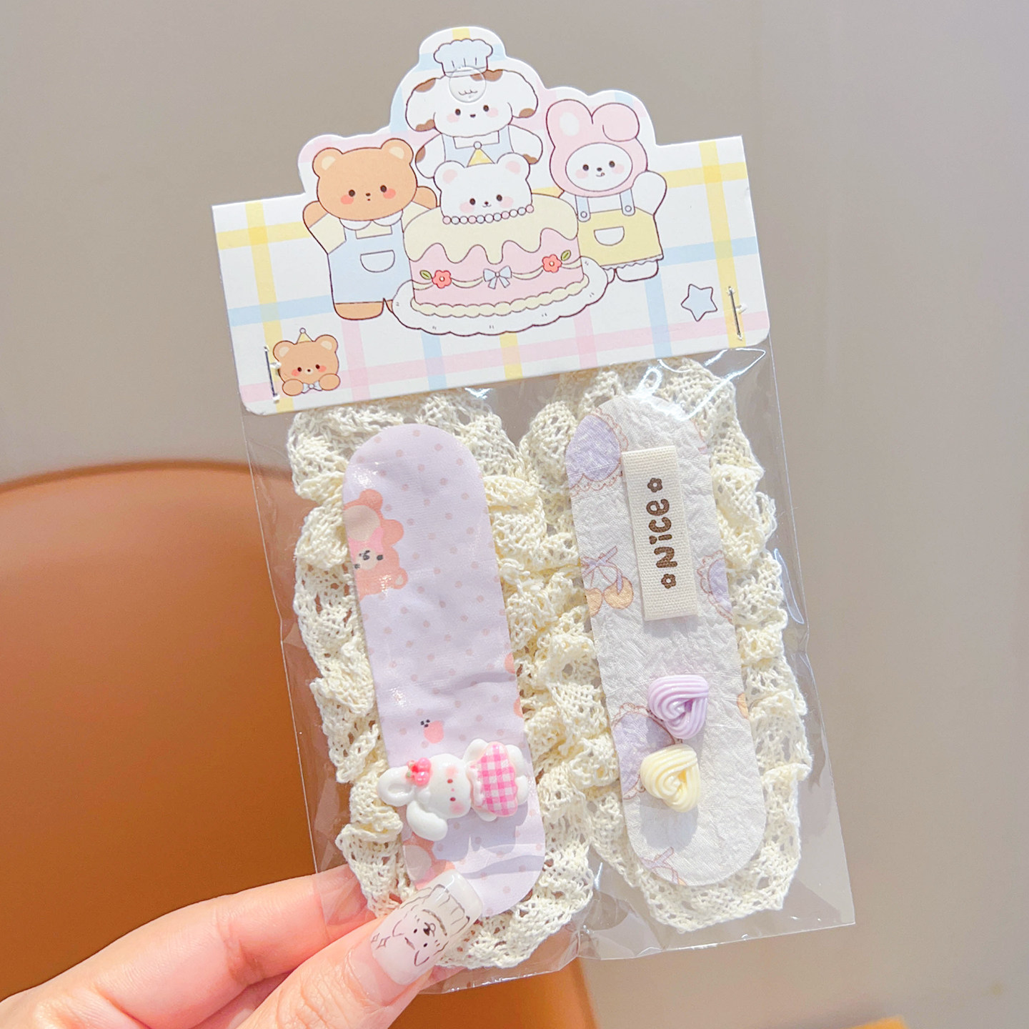 6# パープルラビット ベルクロ 2個セット 約10.5×4.5cm