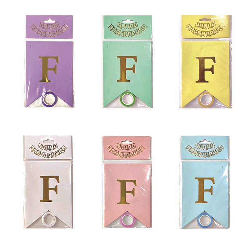 Macaron occidental transfronterizo bronceado feliz cumpleaños bandera fiesta decoración decoración ambiente productos a juego