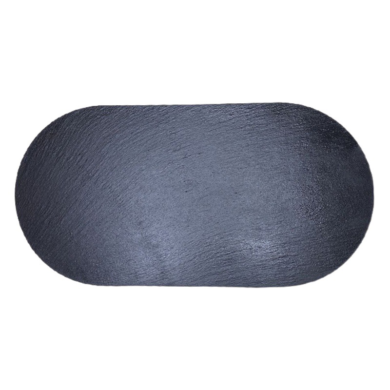 Placa oval negro roca postre sushi plato europeo occidental creativo vajilla placa plana barbacoa Placa de carne