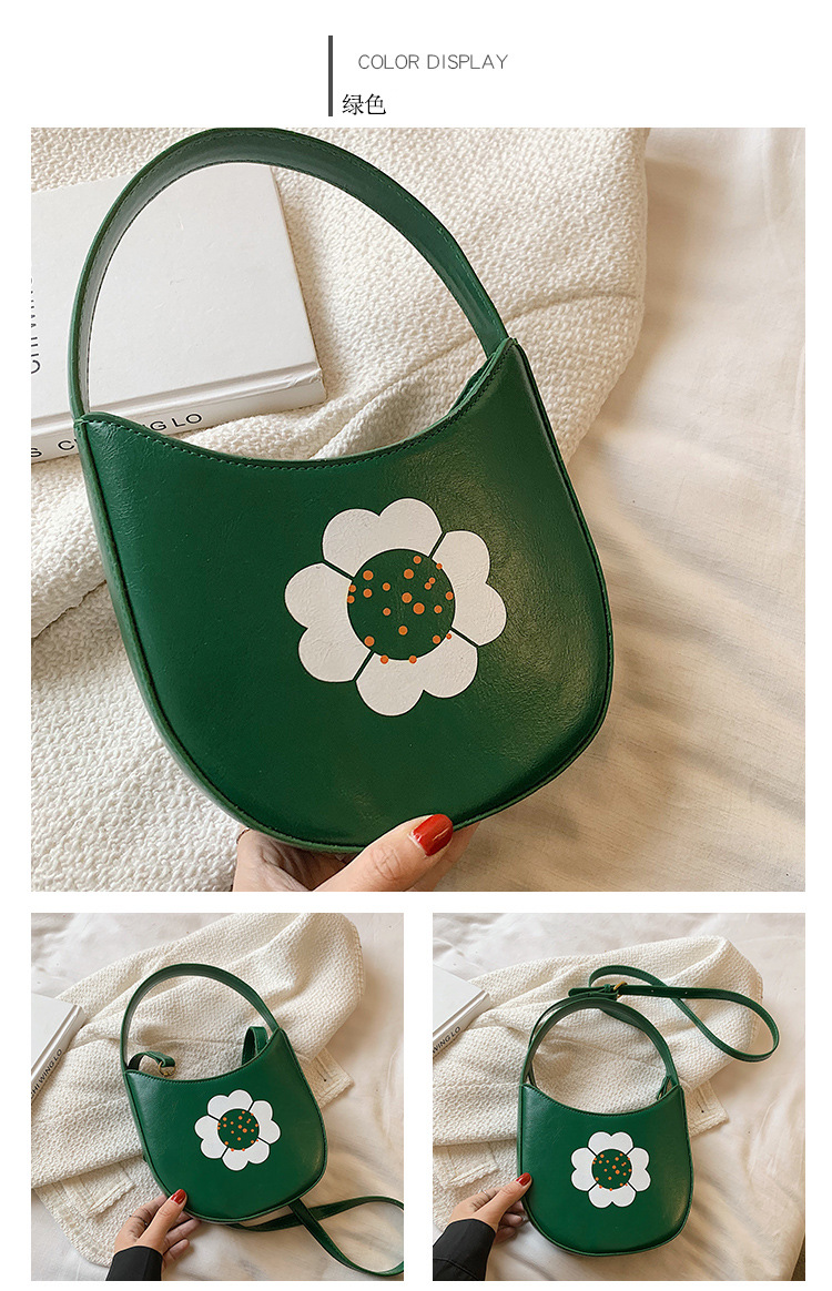 Retro Flower Contrast Color Printing Handbag display picture 13