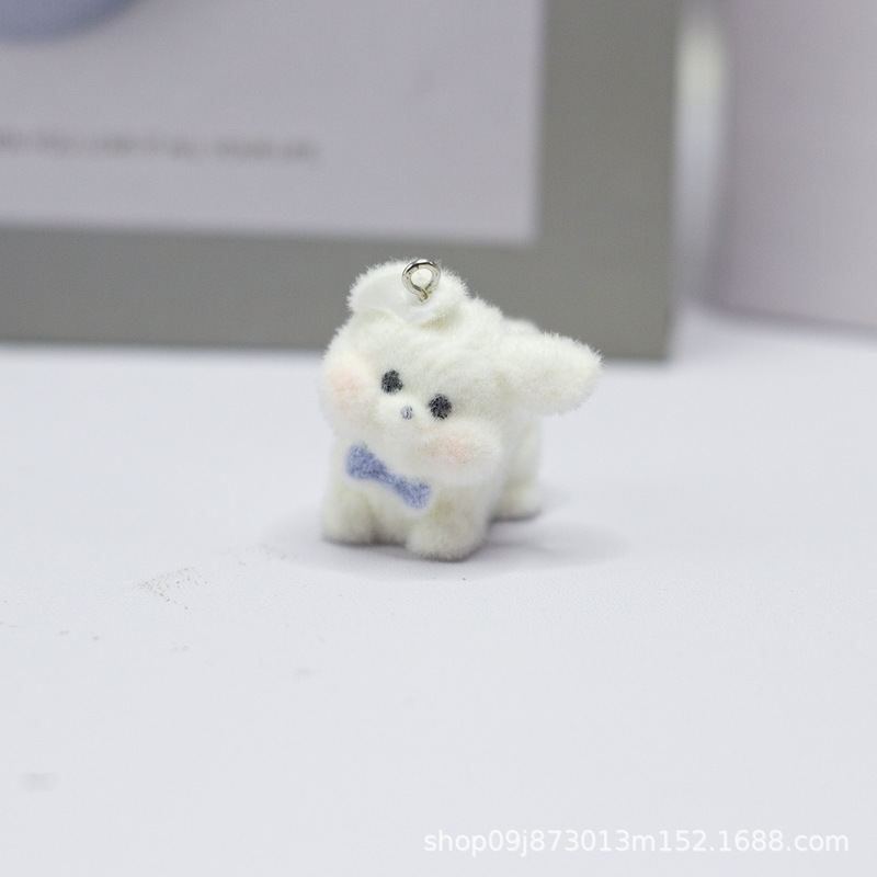 植毛樹脂立体かわいい子犬漫画装飾品バッグバックルキー携帯電話バックル DIY 手作り材料アクセサリー|undefined