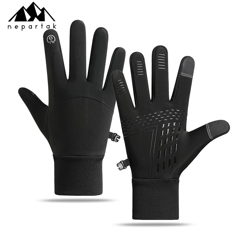 屋外防水手袋、冬用タッチスクリーン、防風性と保温性、ジッパー付きスポーツ手袋、男性と女性用、ベルベット、登山、スキー用手袋