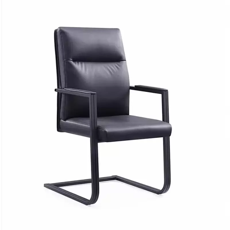 舒适简约弓形椅会议室会议椅久坐不累班前椅皮质会客椅办公电脑椅